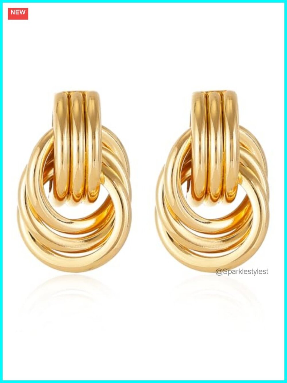 14K Gold Silver Plated Knot Drop Dangle Earrings